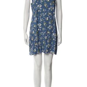 Reformation - Slip Mini Dress - Size L - Blue and White
